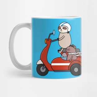 Sloth & Capybara Scooter Duo Mug